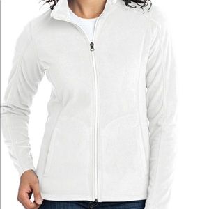 White Fleece Full Zip BC Clothing Brand jacket